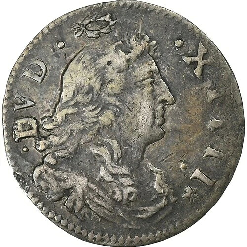 [#136513] フランス、ルイ 14 世、2 Sols des Traitants、1677 年、パリ、シルバー、EF