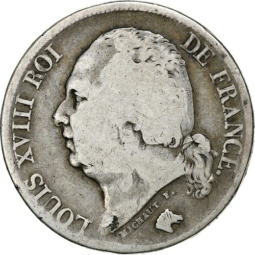 [#1279757] フランス、ルイ18世、2フラン、1824年、リール、銀貨、VF、ガドゥリー:513 55,055円