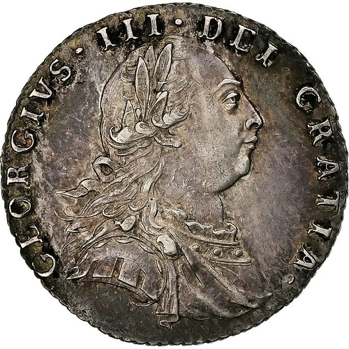 [#1510647] イギリス、ジョージ3世、6ペンス、1787年、ロンドン、シルバー、MS 55,055円