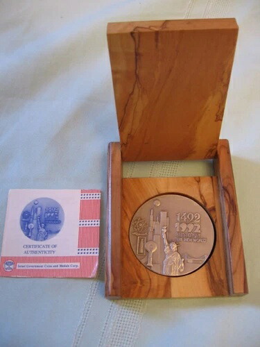 1992年 アメリカ発見500周年記念州メダル 50mm 60g 純銀+COA