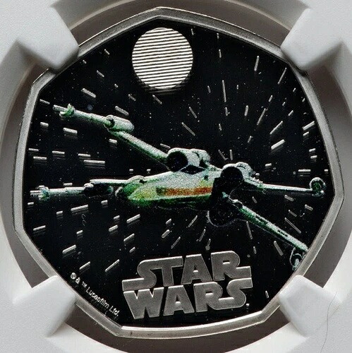 NGC PF70 2024 スター・ウォーズ Xウイング・スターファイター イギリス S50ペンス 銀貨