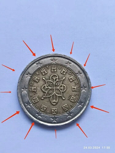 2ユーロ硬貨ポルトガル2002エラー
