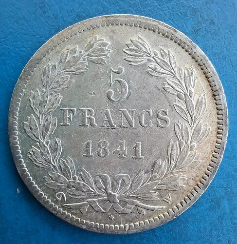 ルイ・フィリップ1世 5フラン銀貨 1841年 W リール