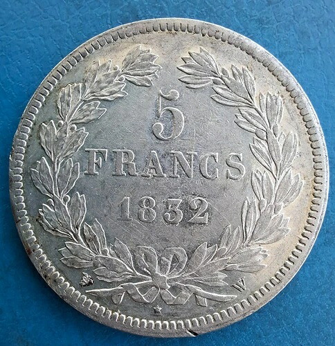 ルイ・フィリップ1世、5フラン銀貨、1832年、リール、ニース!