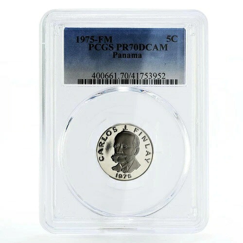 パナマ 5 センテシモ 疫学者カルロス・フィンレイ PR70 PCGS ニッケル貨幣 1975年 55,055円