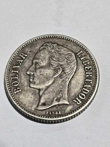 2ボリバレ 1929年 ベネズエラ シルバー チョイス AU++ 希少高品位