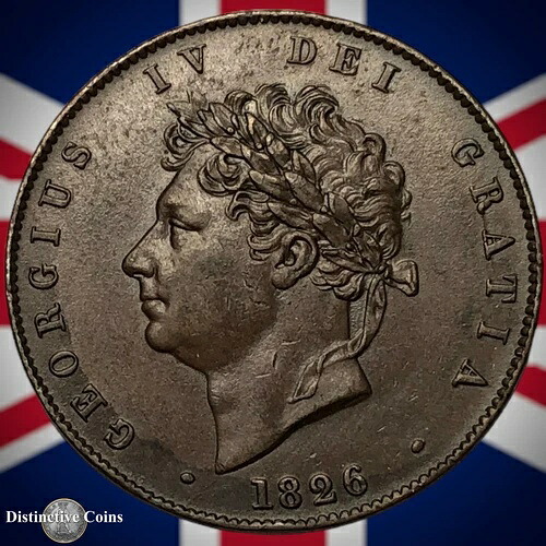 イギリス 1826年 ハーフペニー 1/2ペンス GB5191