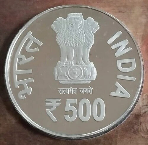 インド ラニ・ドゥルガヴァティ生誕500周年記念プルーフセット 500ルピー硬貨