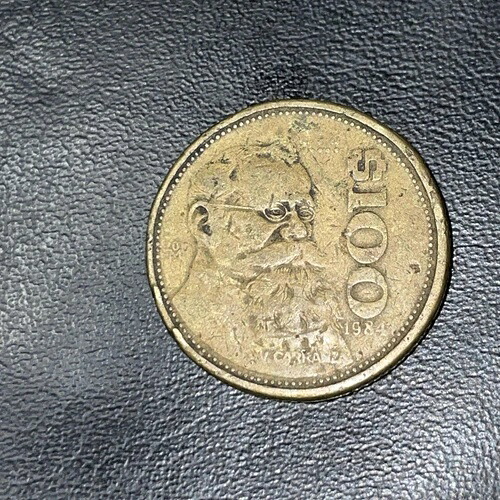1984年 希少 100 ドル「カランサ」ヴィンテージ メキシコ ペソ硬貨