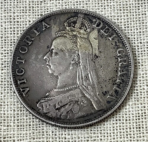 1887年 ヴィクトリア女王ダブルフロリアン銀貨（英国）