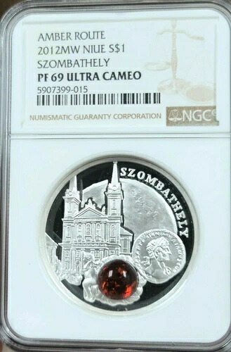 2012年 ニウエ シルバー 1ドル S$1 アンバールート NGC PF 69 ウルトラカメオ 希少 トップポップ 1