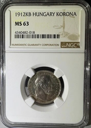 1912-KB ハンガリー 1 コロナ NGC MS63 プルーフライク (018)