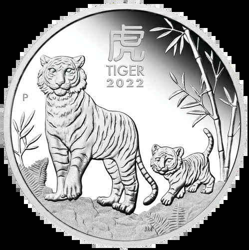 2022年 オーストラリア プルーフ 寅年 1オンス 銀貨 1ドル シリーズ3