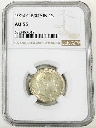 1904年 イングランド シルバーシリング エドワード7世 NGC AU km-800