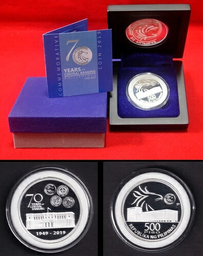 2019年フィリピン中央銀行70周年記念500ペンス銀貨