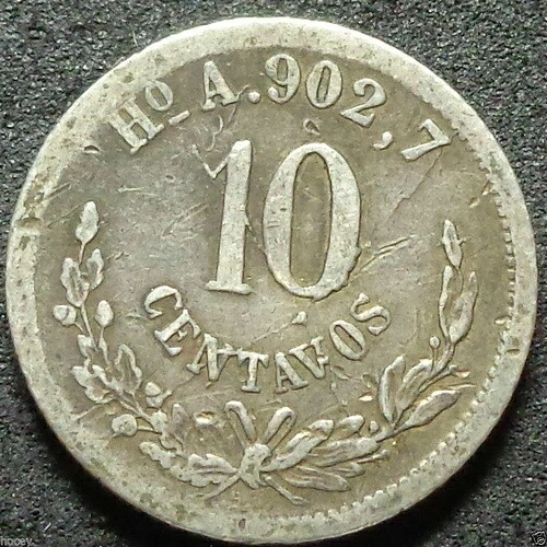 1880 HoA 10センタボス メキシコ メキシコ共和国 エルモシージョ造幣局 コイン エラーダイ クラック｜WORLD RESOURCE【QUEEN店】 58,740円