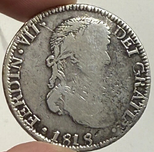 1818年 - Zs Ferdinand VII メキシコ 8レアル「サカテカスミント」 - クリーニング済み