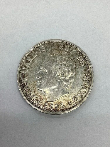 1995年 スペイン フアン・カルロス1世 欧州連合理事会 2000ペセタ銀貨