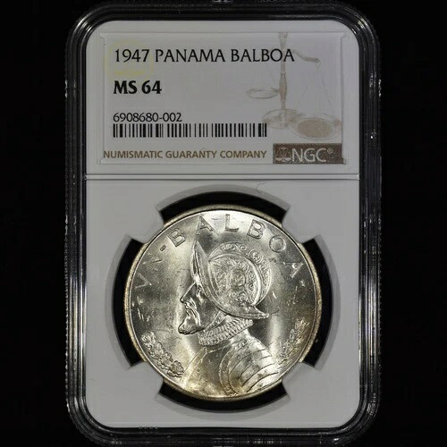 1947 パナマ バルボア ? NGC MS-64 ? 銀貨 UN CHOICE 未流通 02 ?信頼済み?