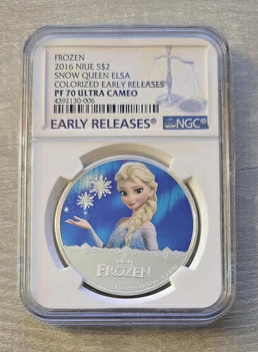 2016年 ニウエ 2ドル アナと雪の女王 エルサ コイン NGC PF 70 ウルトラカメオ 1オンス シルバー 早期リリース