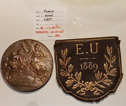 フランス 歴史的メダル パリ万国博覧会 1889 オリジナルボックス付き - 希少