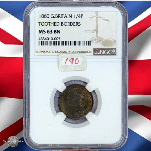 イギリス 1860 ファーシング NGC MS63BN - GBS047