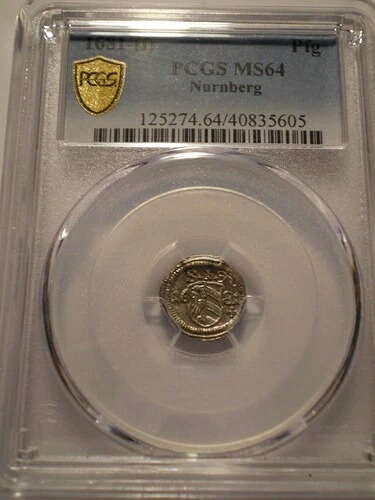 13SCA18 ドイツ ドイツ諸州 ニュルンベルク 1681 1ペニヒ PCGS MS64