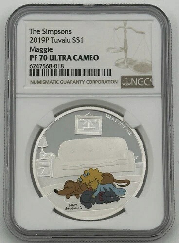 2019年 ザ・シンプソンズ マギー・シンプソン プルーフ 1ドル 1オンス シルバーコイン NGC PF 70-SC