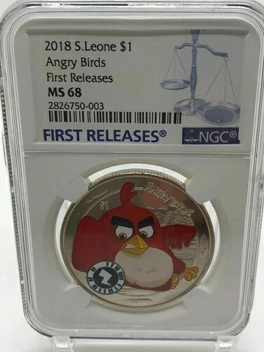 シエラレオネ 2018 $ 1 NGC MS 68 初リリース アングリーバード セガ ロビオ ビデオゲーム