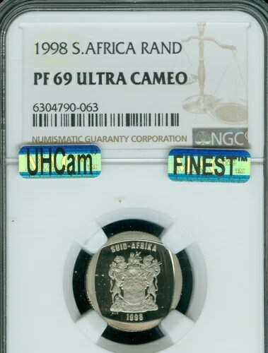 1998年 南アフリカ 1ランド NGC PF69 MAC UHCam FINEST SPOTLESS 3,051枚 発行 *