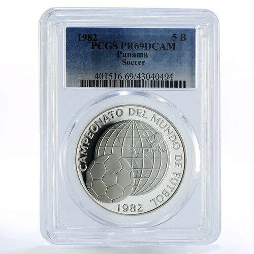 パナマ 5バルボア サッカーワールドカップ スペイン PR69 PCGS 銀貨 1982年