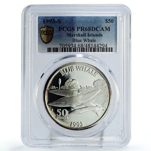 ⭐️【PCGS】1968-BP ハンガリー 50Frt ゼンメルワイス 銀貨 マーシャル諸島 50ドル 海洋生物 シロナガスクジラ PR68 PCGS 銀貨 1993年