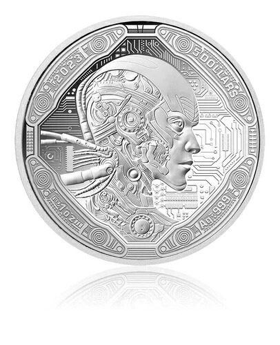 AI CYBORG 人工知能 1オンス 銀貨 5ドル サモア 2023