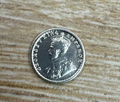 イギリス領インド ジョージ5世 国王 皇帝 1/4ルピーまたは4アンナ銀貨 1926年