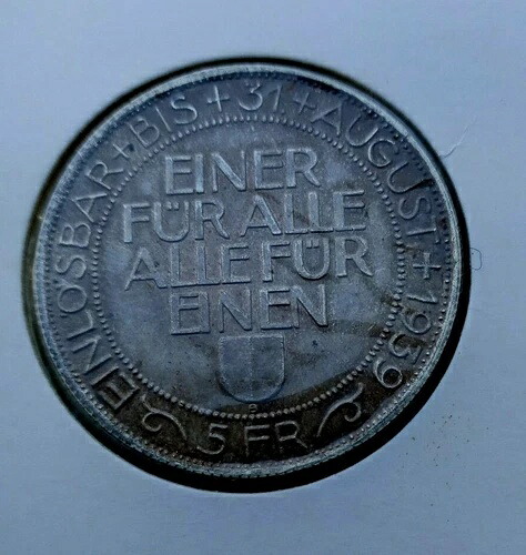 銀貨 5 Fr 1939 スイス