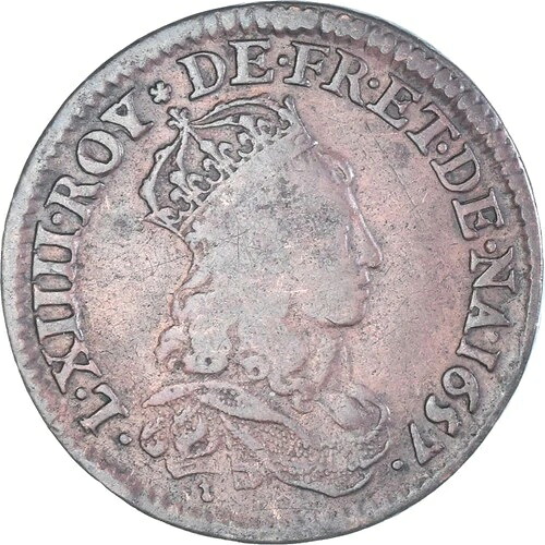 [#341810] コイン、フランス、ルイ 14 世、リアード、1657、両面、VF、警官、あたり｜WORLD RESOURCE【QUEEN店】