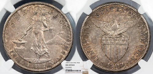 フィリピン 1909-S ペソ NGC UNC|WORLD RESOURCE【QUEEN店】