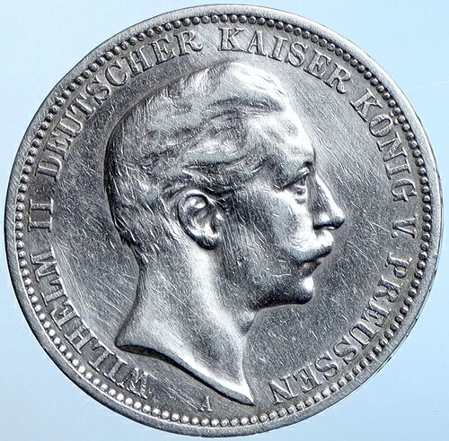 1909年 プロイセン王国 ドイツ ヴィルヘルム2世 オールド 銀貨 3マルク ドイツコイン i114610｜WORLD RESOURCE【QUEEN店】