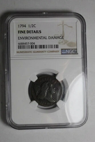 1794年 ハーフセント 精巧なディテール NGC