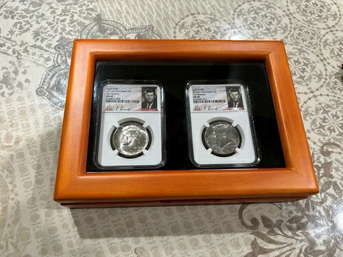 「希少」2023年 P&D ケネディ ハーフダラー コイン 2枚セット 50セント NGC MS 68（初回リリース）