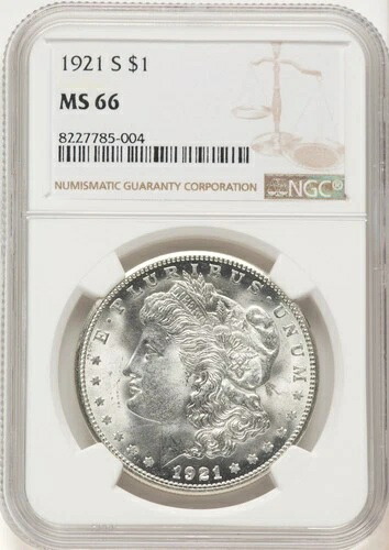 1921-S モルガン・ダラー NGC MS66 (782132030)