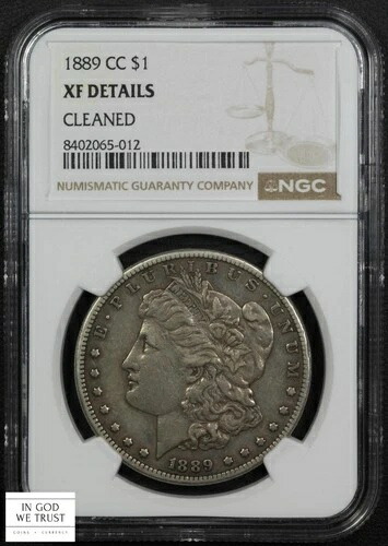 1889年CCカーソンシティモルガンシルバードル$1 NGC XF詳細 - クリーニング済み