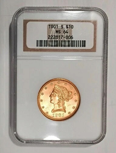 1901年 S リバティ ゴールド イーグル 10ドル NGC MS64 1933年以前 BU ブリリアント UNC 10ドル硬貨