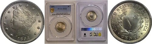 1894年 5C リバティニッケル PCGS MS-66 415,360円