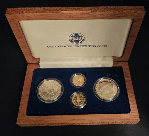 1987年憲法記念コイン4枚セット プルーフ、箱付き COA付き 金貨/銀貨