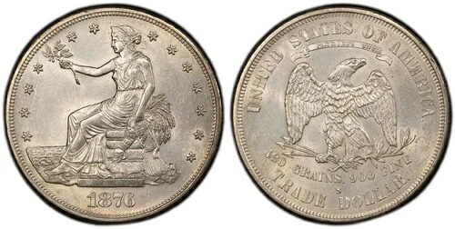 1876年 S シルバードル トレードドル PCGS MS-62 403,920円