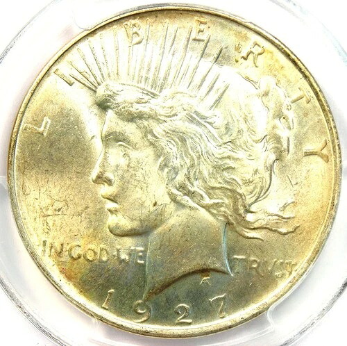 1927-D ピース シルバー ダラー $1 - PCGS MS64+ CAC およびプラス グレード - $2,700 相当!