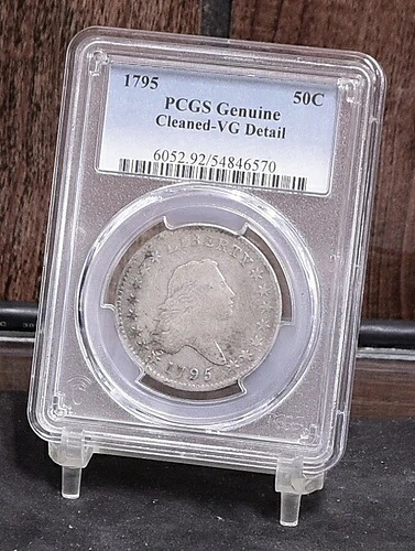 1795年製 胸像ハーフダラー - PCGS VG 詳細、クリーニング済み (#59369-L)