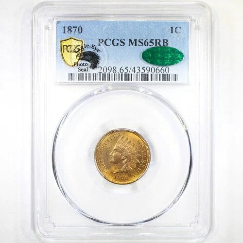 1870 1C PCGS/CAC MS65RB イーグルアイ - インディアンセント - タフデイト 546,480円