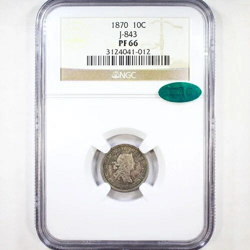 1870 10C J-843 NGC/CAC PR66 - パターン 546,480円